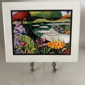 Red and Green Landscape Painting Art